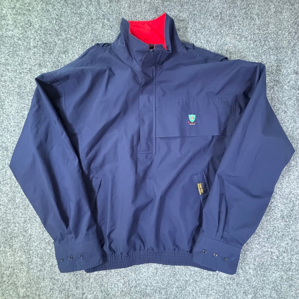 Zero Restriction Gore-Tex Golf Jacket Mens Medium Navy Blue Pullover Windbreaker